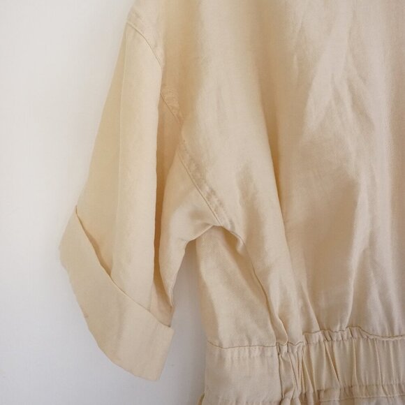 Zara Cream Bohemian Boho Breathable Short Sleeve Shorts Romper M - Picture 13 of 16